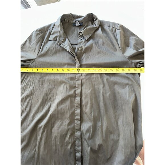 Alfani Gray Collared Short Sleeve Button-Down Shirt Dress Size 14 - Picture 10 of 11